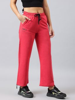 Femea - Women Red Solid Cotton Joggers