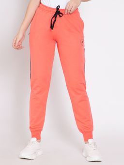 Femea - Women Peach Solid Slim Fit Joggers
