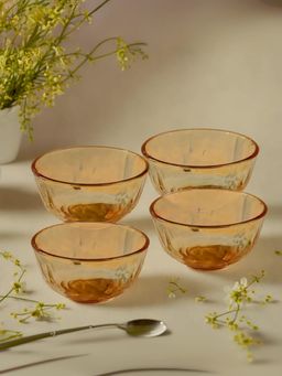 UMAI - Borosilicate Colored Bowls Amber Pack of 4