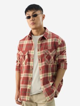 The Souled Store - Checks Almond Cream Men Relaxed Shirt