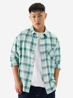The Souled Store - Plaid Teal Bay Men Relaxed Shirt