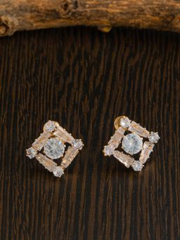 E2O - Gold square Stud Earrings For Women