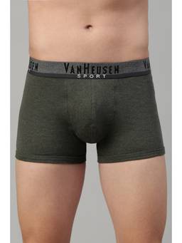Van Heusen Innerwear - Men Plush Back Elasticized Waistband & Double Layer Gusset Trunks - Olive