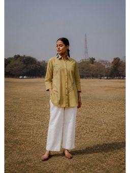 EARTHWEAR - Yellow Hand Embroidered Cotton Shirt