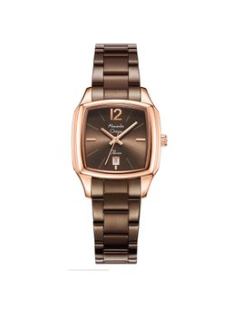 Alexandre Christie - Women Brown Dial Square Stainless Steel Watch - 2454LDBROBORG