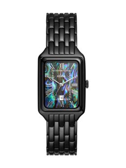 Fossil - Women Black Dial Rectangular Stainless Steel Watch - ES5340