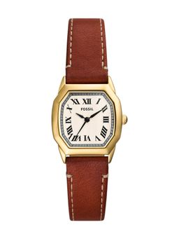 Fossil - Women Beige Dial Octagon Stainless Steel Watch - ES5364