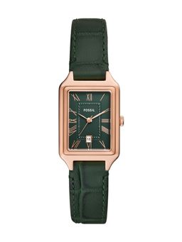 Fossil - Women Green Dial Rectangular Stainless Steel Watch - ES5366