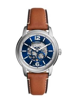 Fossil - Men Blue Dial Round Stainless Steel Watch - ME3263