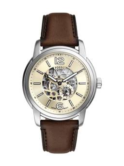 Fossil - Men Beige Dial Round Stainless Steel Watch - ME3264