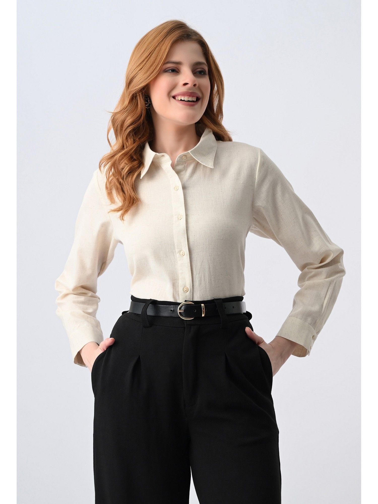 Cream All Ways You Casual Cotton Shirt-picture-14