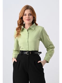 ALL WAYS YOU - Green All Ways You Casual Cotton Shirt
