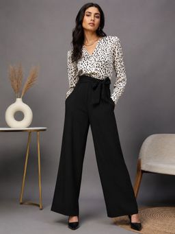 KASSUALLY - Women Black Dot Printed Jumpsuit