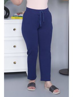 MLADA - Navy Blue Women's High Waist Cotton Straight Pant