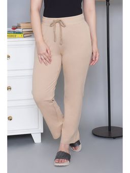 MLADA - Beige Women's High Waist Cotton Straight Pant