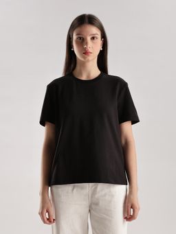 Calvin Klein - Solid Regular-Fit Cotton T-shirt Black