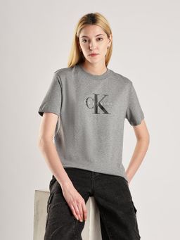 Calvin Klein - Logo Regular-Fit Cotton T-shirt Grey