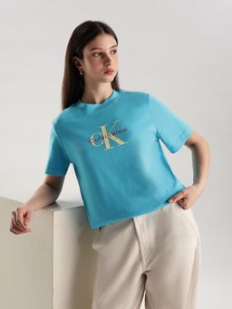 Calvin Klein - Logo Regular-Fit Cotton T-shirt Blue