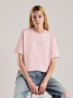 Calvin Klein - Solid Relaxed-Fit Cotton T-shirt Pink