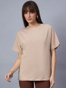98 Degree North - Women Half Sleeve T-shirt Beige