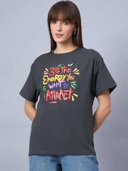 98 Degree North - Women Half Sleeves T-shirt Charcoal