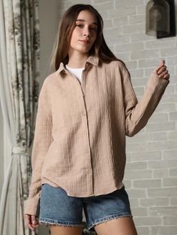PINACOLADA - Women Camel Beige Intertwine Shirt