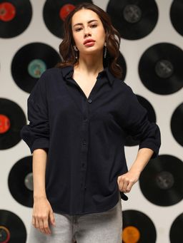 PINACOLADA - Women Midnight Blue Solid Shirt
