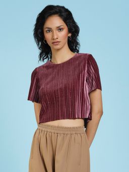 Label Ritu Kumar - Dusty Pink Pleated Top