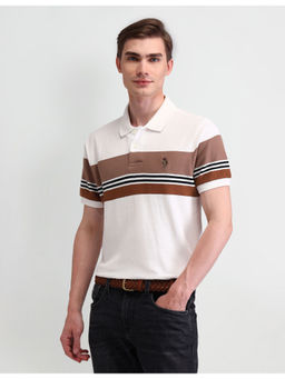 U.S. Polo Assn. Denim Co. - Men Ivory Stripes Polo T-Shirt