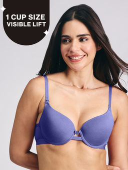 Nykd by Nykaa - Breathe Cotton Wired Push Up Bra with Detachable Straps-NYB366-D.Purple