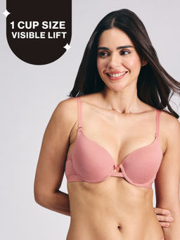Nykd by Nykaa - Multiway Breathe Cotton Wired Push Up Bra with Detachable Straps NYB366 D Rose