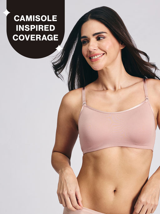 Nykd by Nykaa Breathe Cotton Everyday Padded Non Wired Cami T-Shirt Bra NYB402 Skin