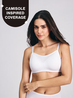 Nykd by Nykaa - Breathe Cotton Everyday Padded Non Wired Cami T-Shirt Bra NYB402 White