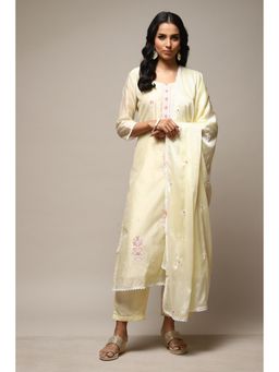 Biba - Yellow Modal Unstitched Suit (Set of 3)
