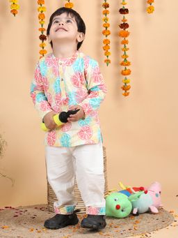 Polka Tots - Kids Cotton Printed Nightwear Top and Pyjama Multicolor (Set of 2)