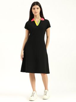 United Colors of Benetton - Johny Collar Solid Knee Dress