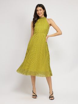 FableStreet - Fit And Flare Midi Dress - Yellow