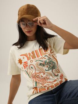 BLNK - Relaxed Fit: Graphic Print T-Shirt Grey