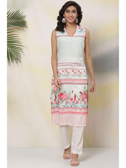 Biba - Green Art Silk Kurtas