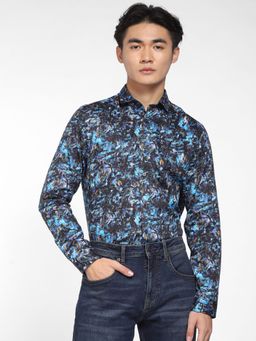 Jack & Jones - Black Abstract Print Full Sleeves Shirt