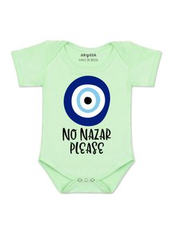 Arvesa - Unisex Green No Nazar Please Printed Romper