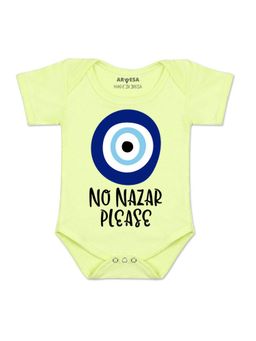 Arvesa - Unisex Yellow No Nazar Please Printed Romper