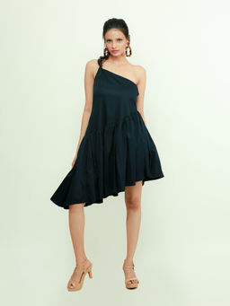 Echke - One Shoulder Dress With Low Waist