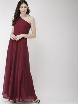 Twenty Dresses by Nykaa Fashion - Maroon Looking Over My Shoulder Gown