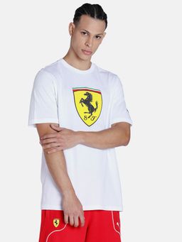Puma - Ferrari Race Big Shield Mens White T-shirt