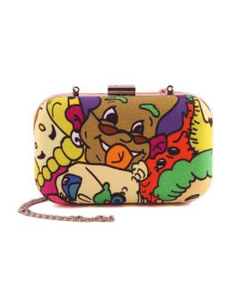 The Purple Sack - Multi-Color Printed Clutch