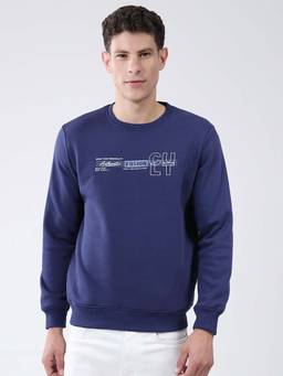 Monte Carlo - Men Round Neck Full Sleeve Blue Sweatshirt