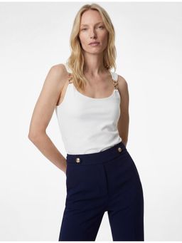 Koton - Womens White Accessory Detail Top