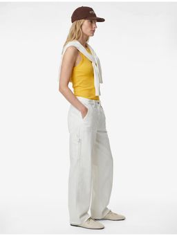 Koton - Womens Yellow Cotton Ribbed Tank Top