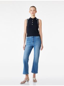 Koton - Womens Navy Blue Flare Jeans